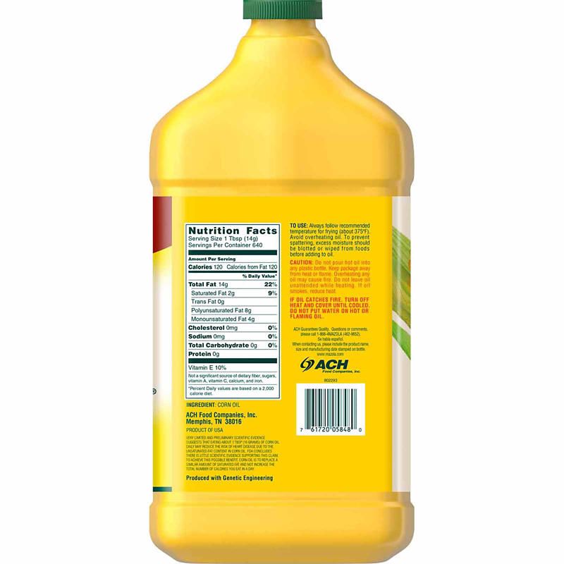 Large size Mazola corn oil container