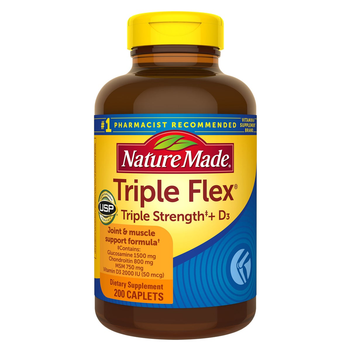 Nature Made TripleFlex Triple Strength + D3 caplets bottle