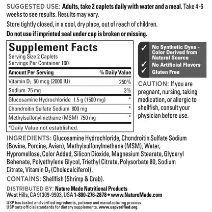 Nature Made TripleFlex supplement bottle with D3