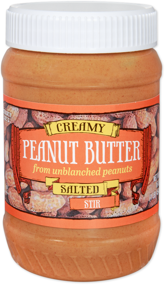 Trader Joe's creamy salted peanut butter jar
