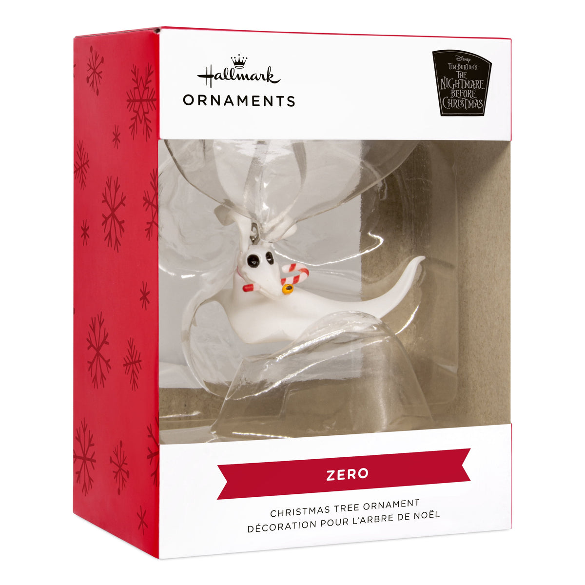 Zero phantom pup candy cane Christmas ornament