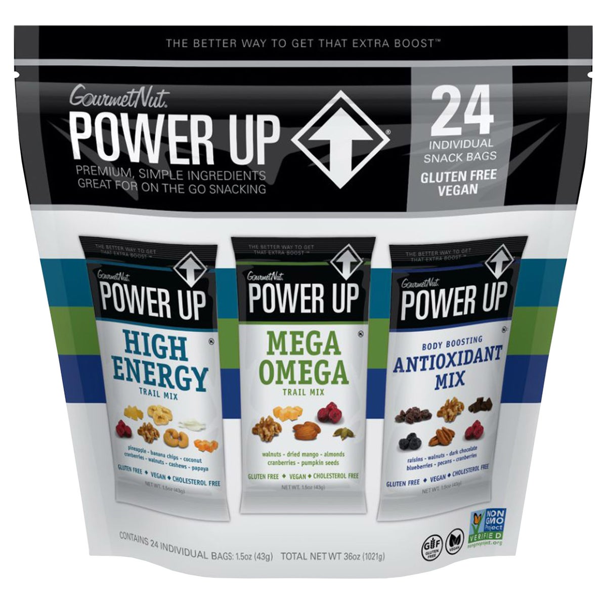 Gourmet Nut Power Up Trail Mix variety pack 24 count