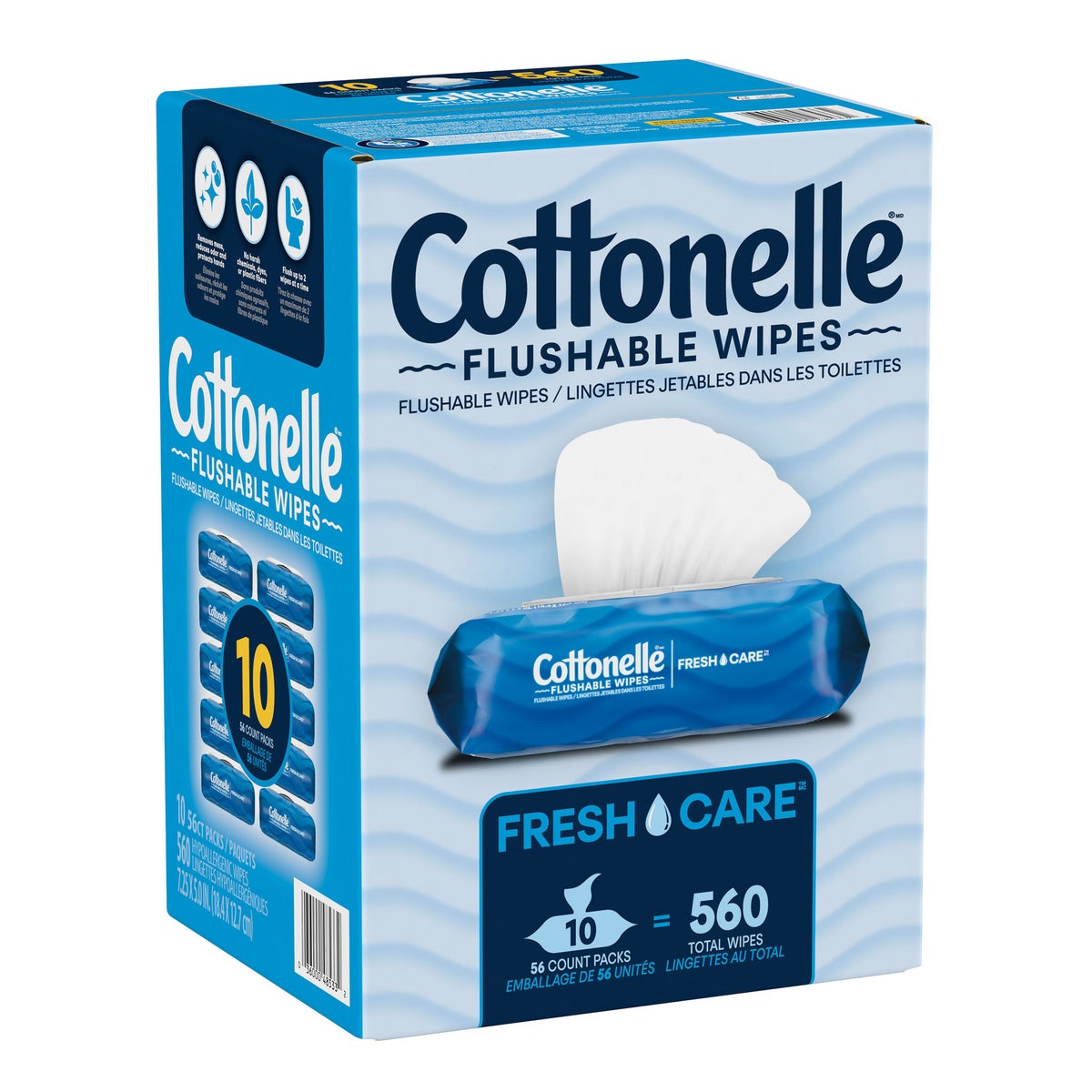 Cottonelle Fresh Care wipes 10 flip-top packs