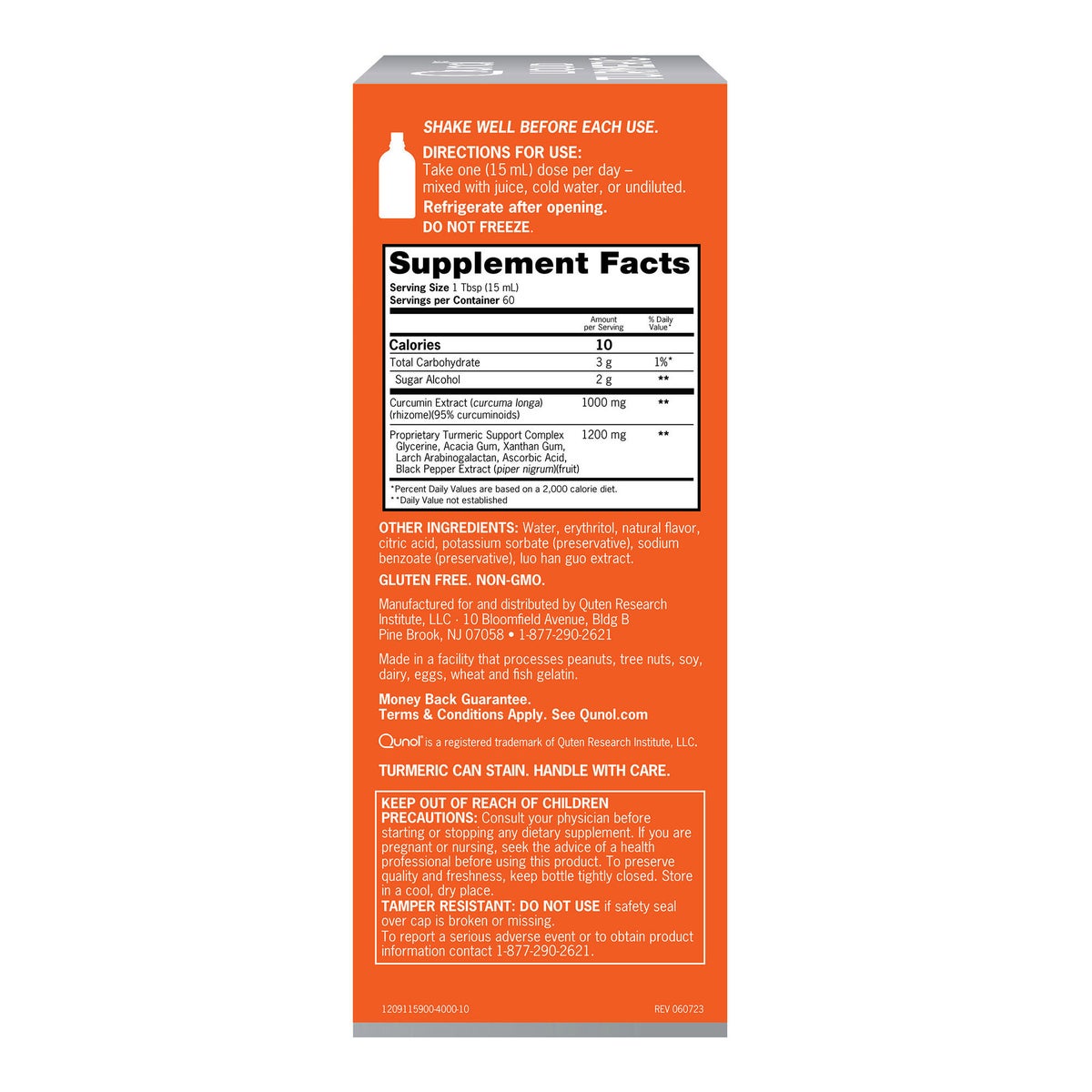 Qunol 30.4 fl oz turmeric bottle