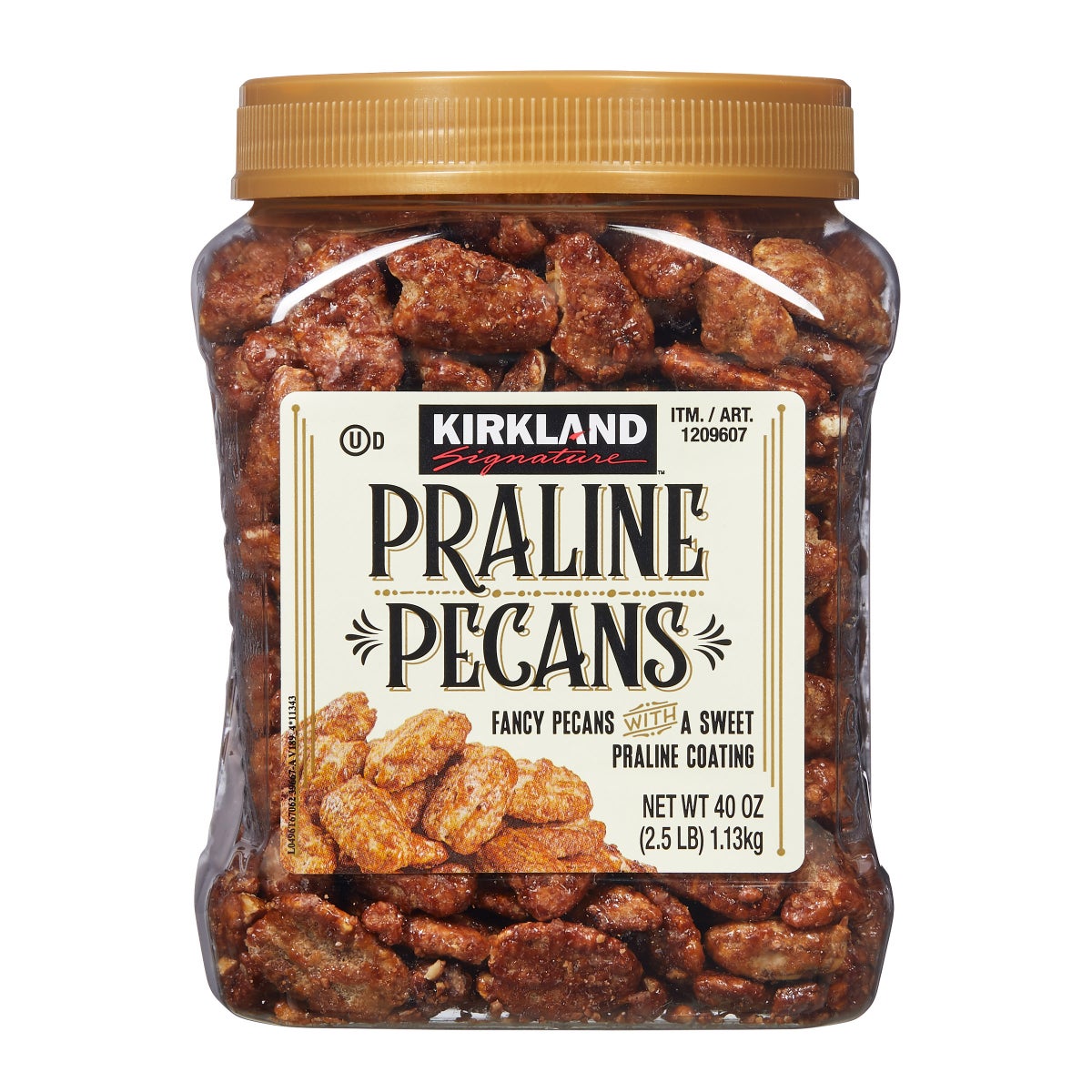 Sweet praline coated pecans snack bag