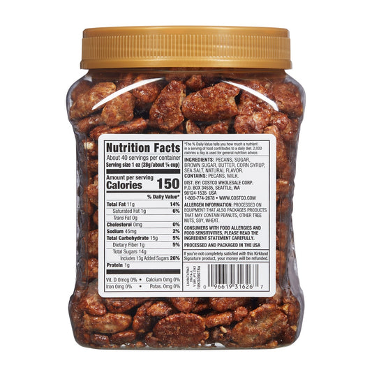 Kirkland Signature praline pecans 2.5 lb bag