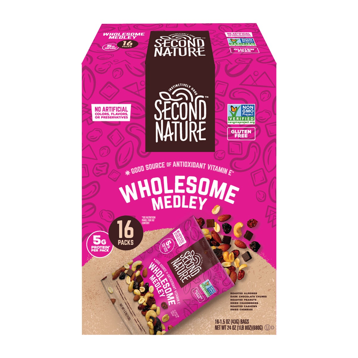 Second Nature Wholesome Medley trail mix 16-count box