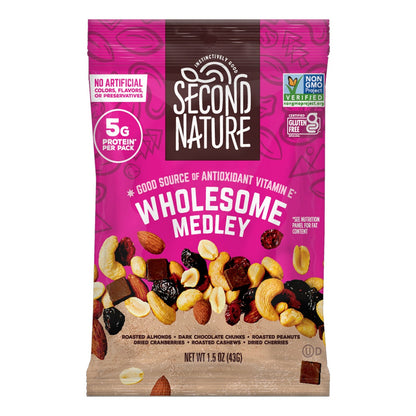 Second Nature trail mix low sodium snack pack