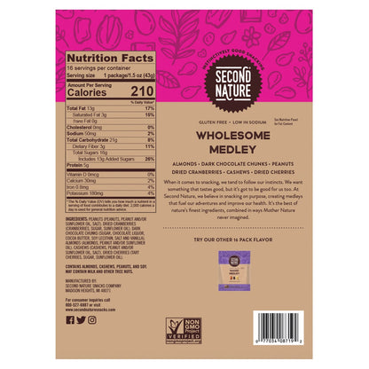 Gluten free Second Nature trail mix wholesome medley