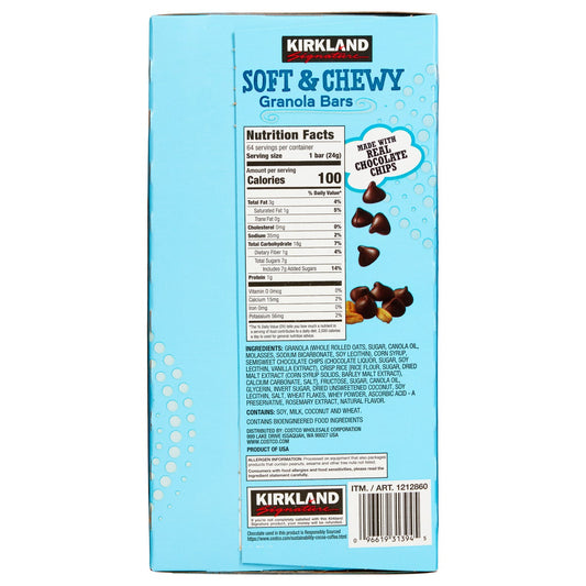Kirkland Signature granola bars 64 count package