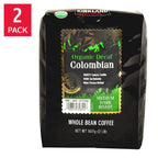 Kirkland Signature organic Colombian decaf whole bean coffee bag