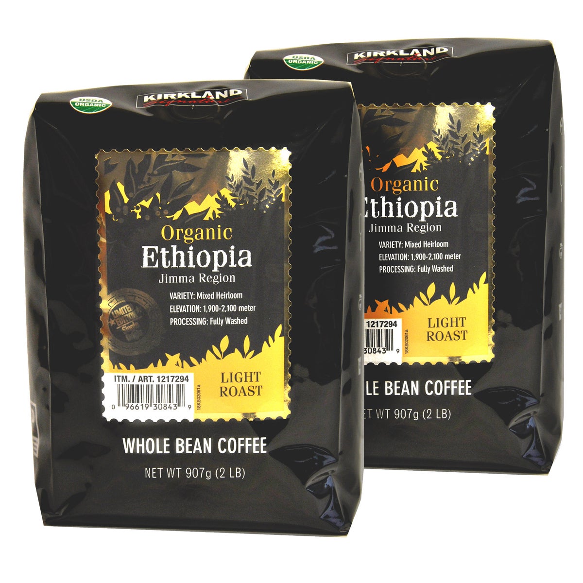 Light roast whole bean coffee from Kirkland Signature