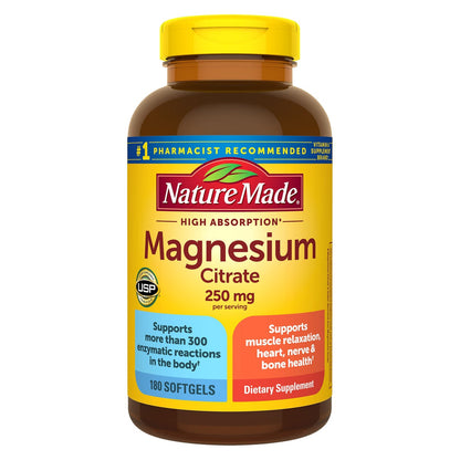 Nature Made Magnesium Citrate 250 mg softgels bottle