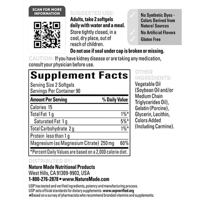 Nature Made softgels for daily magnesium support