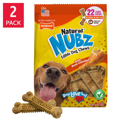 Nylabone NUBZ dog chews 22-count 2-pack