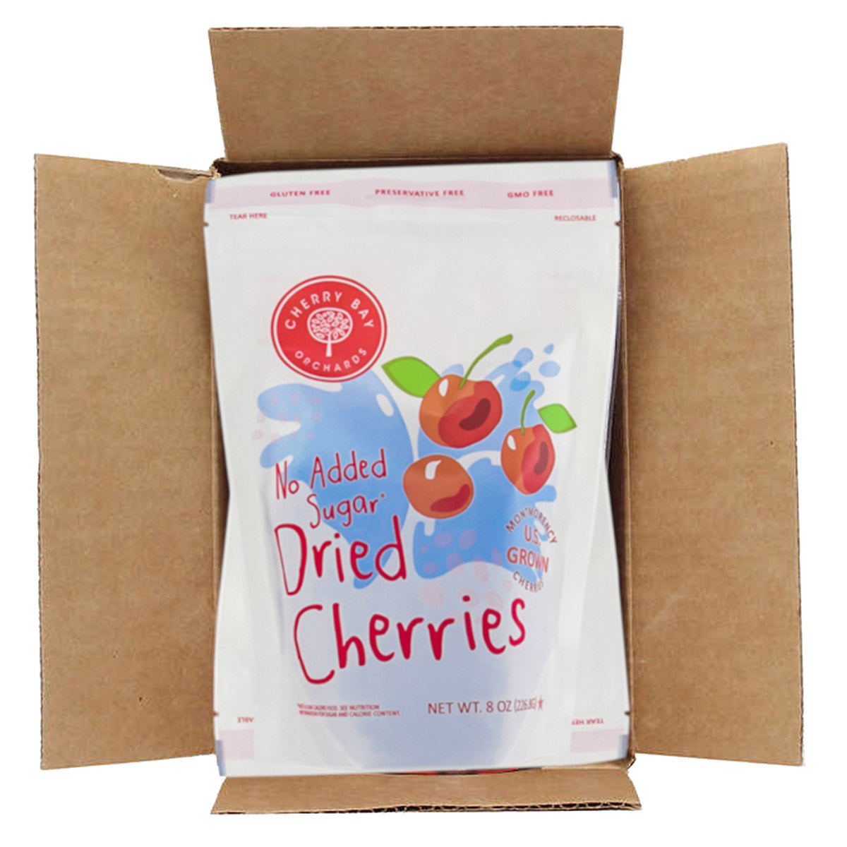 Product packaging for Cherry Bay Orchards dried cherries