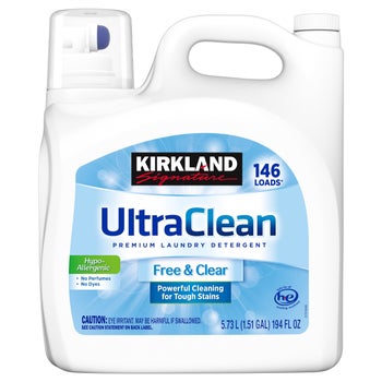 Kirkland Signature Free and Clear HE liquid laundry detergent 194 fl oz
