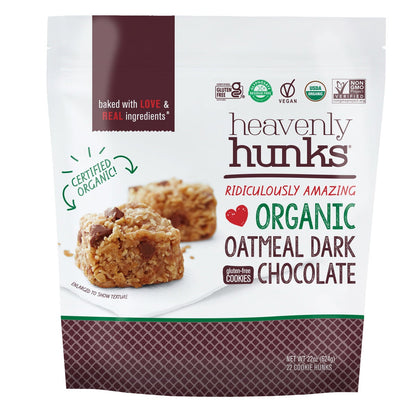 Heavenly Hunks organic oatmeal dark chocolate cookies 22 oz bag