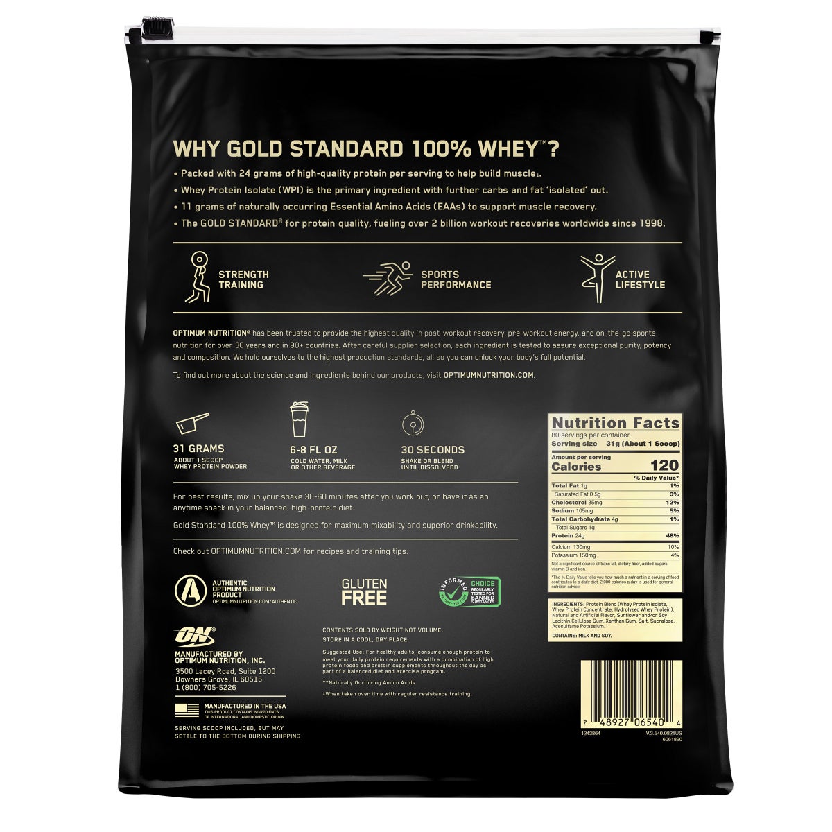 Vanilla Ice Cream whey protein powder by Optimum Nutrition