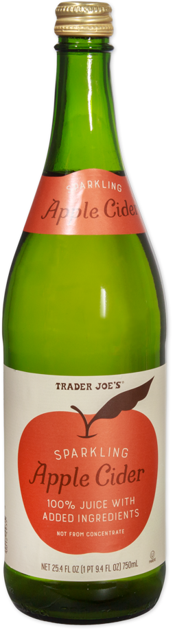 Trader Joe's sparkling apple cider bottle
