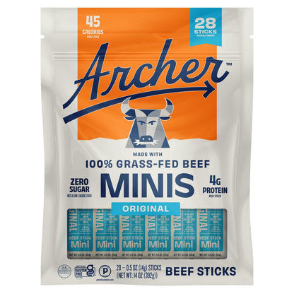 Country Archer grass-fed beef stick minis original 28-count