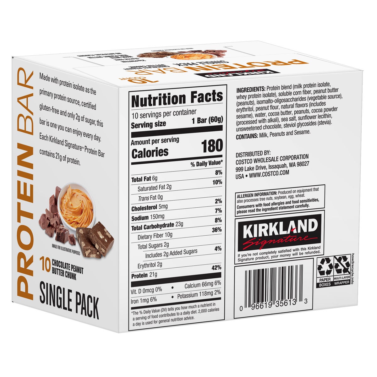 Kirkland Signature certified gluten free snack bars