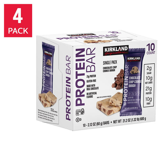 Kirkland Signature chocolate chip cookie dough protein bars 40 count