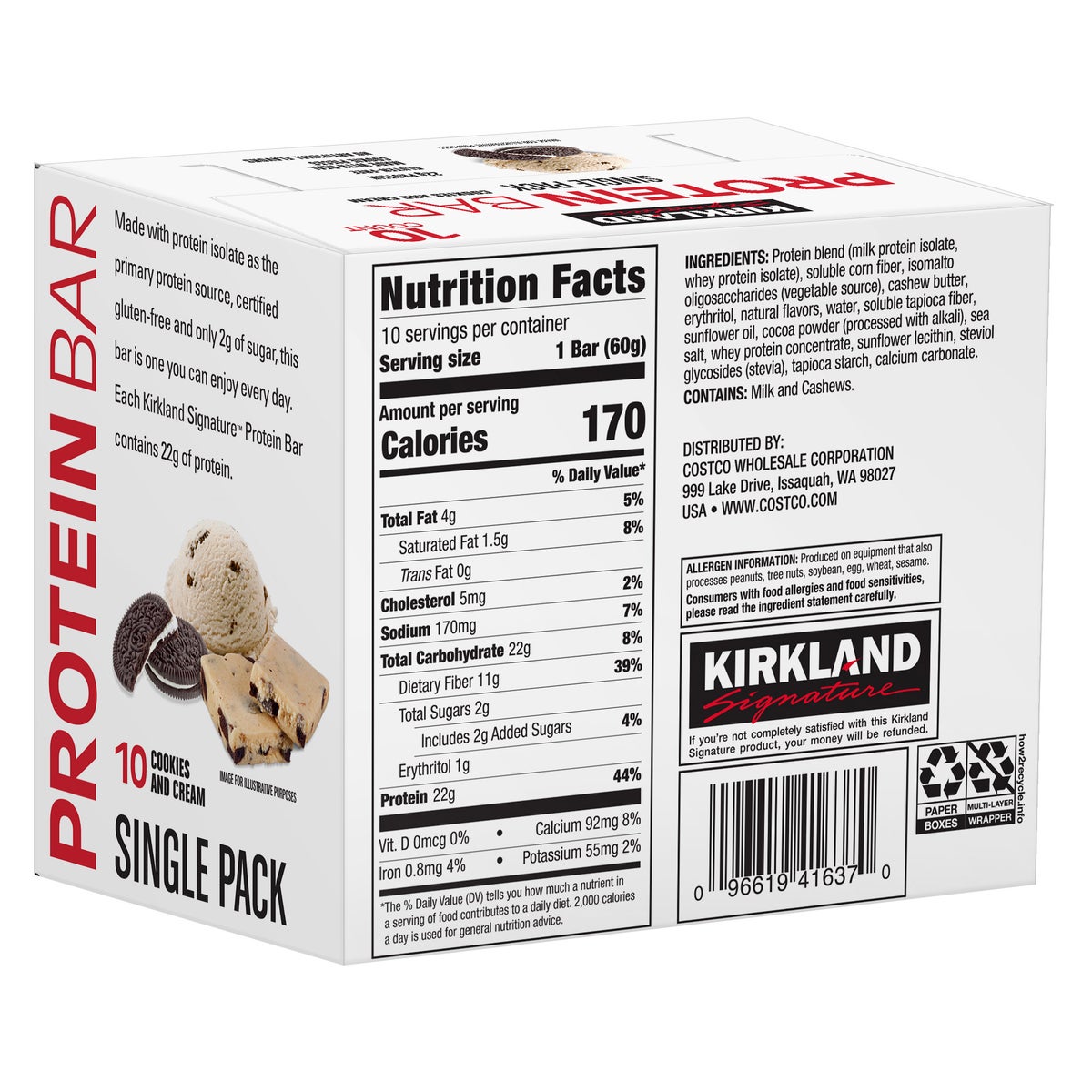 Kirkland Signature gluten free snack bars bulk box