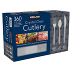 Clear Kirkland Signature cutlery 360-count pack