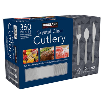 Clear Kirkland Signature cutlery 360-count pack