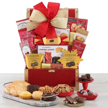 Godiva and more holiday trunk gourmet sweets gift assortment