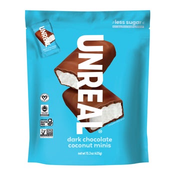 15.3 oz UNREAL chocolate coconut minis package