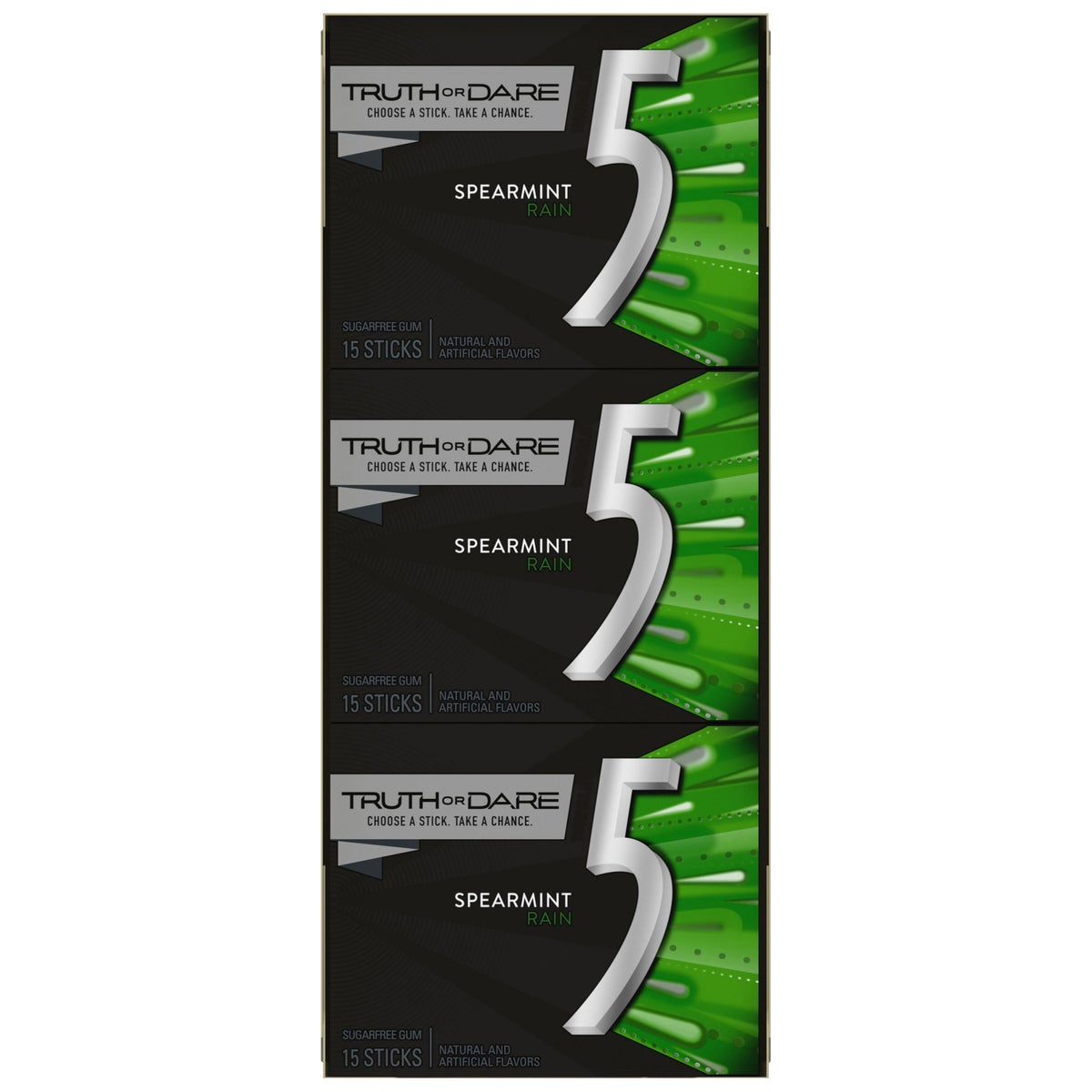 Wrigley's 5 Gum Spearmint Rain sugar free chewing gum 12-count