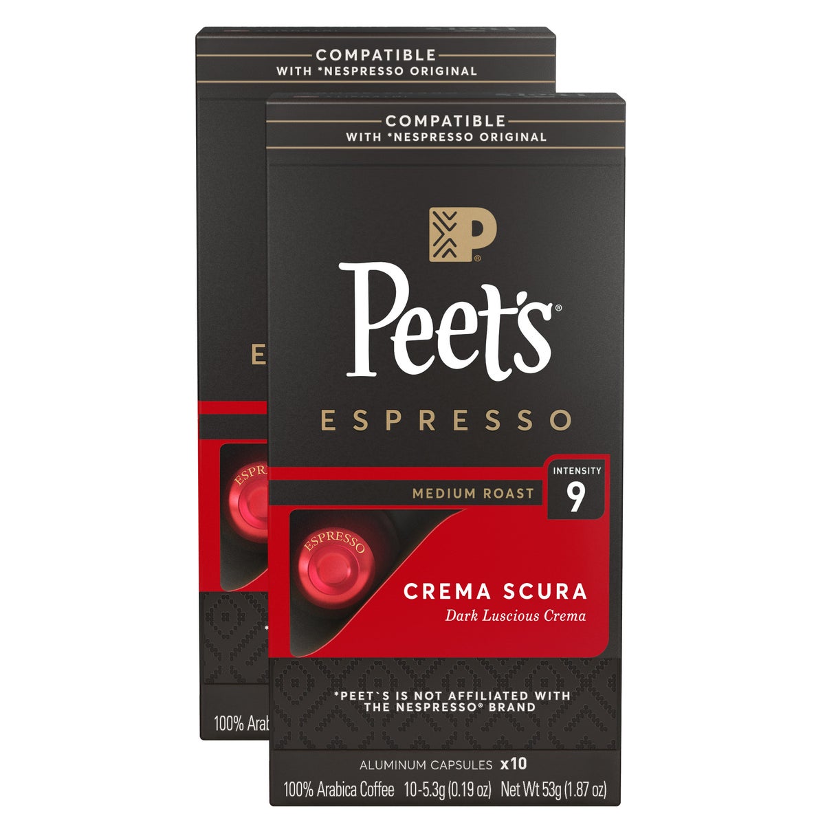 Peet's Coffee 80-count capsule box front view