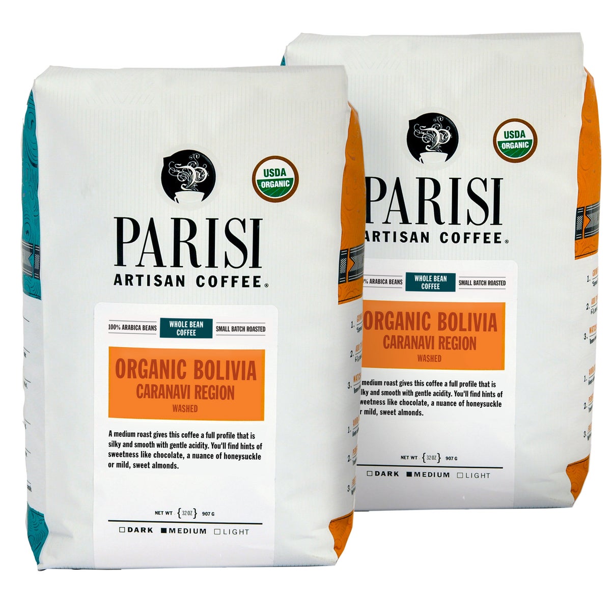 Parisi Artisan Coffee Bolivian Organic Blend whole bean coffee 2 lb 2-pack