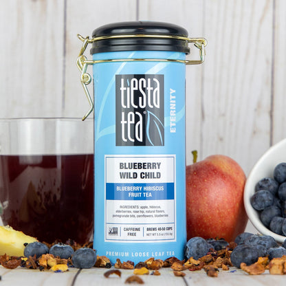 Two 1 lb bags of blueberry herbal tea