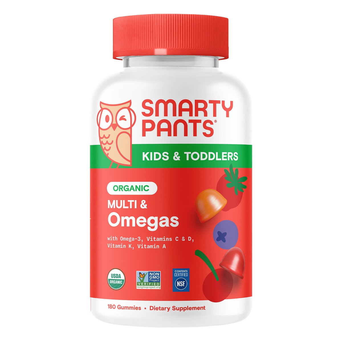 SmartyPants organic kids and toddler multivitamin gummies