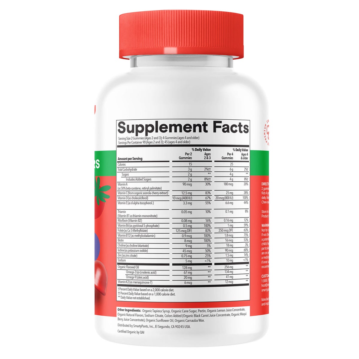 Gluten free SmartyPants multivitamin for toddlers