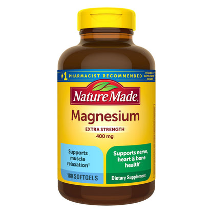 Nature Made magnesium 400 mg softgels bottle