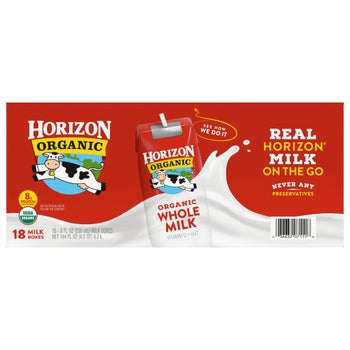 Horizon Organic Whole Milk 8 oz 18-count pack