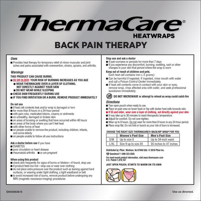 ThermaCare air-activated lower back heat therapy wraps
