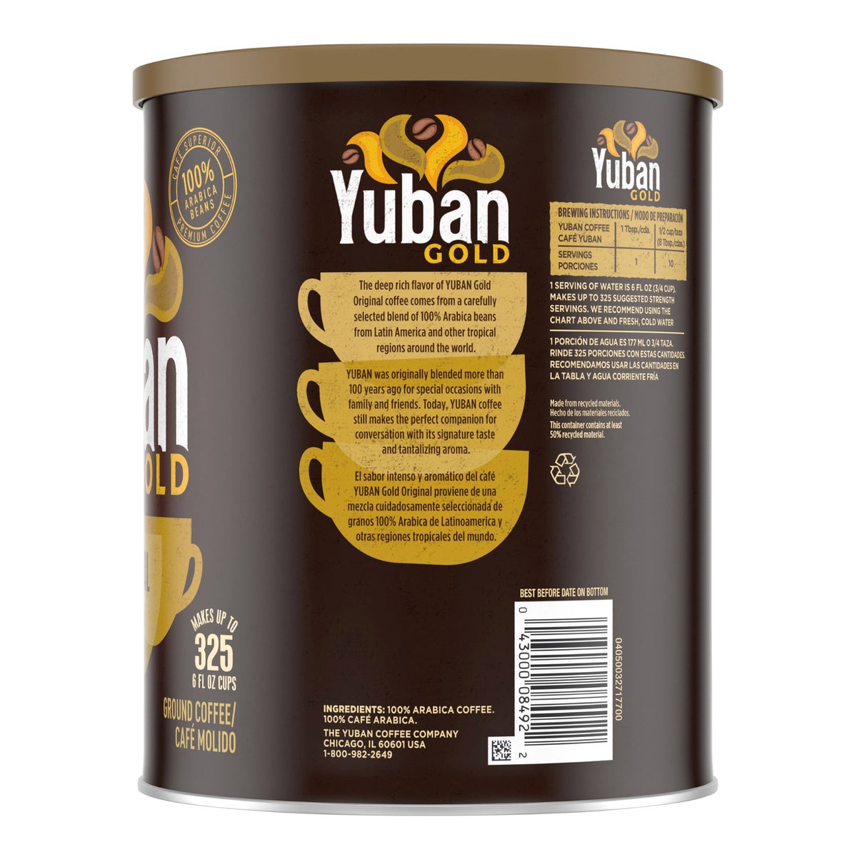 Yuban Gold 100% Arabica ground coffee package