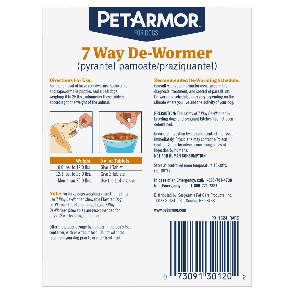 PetArmor 12-count de-wormer pack for small dogs