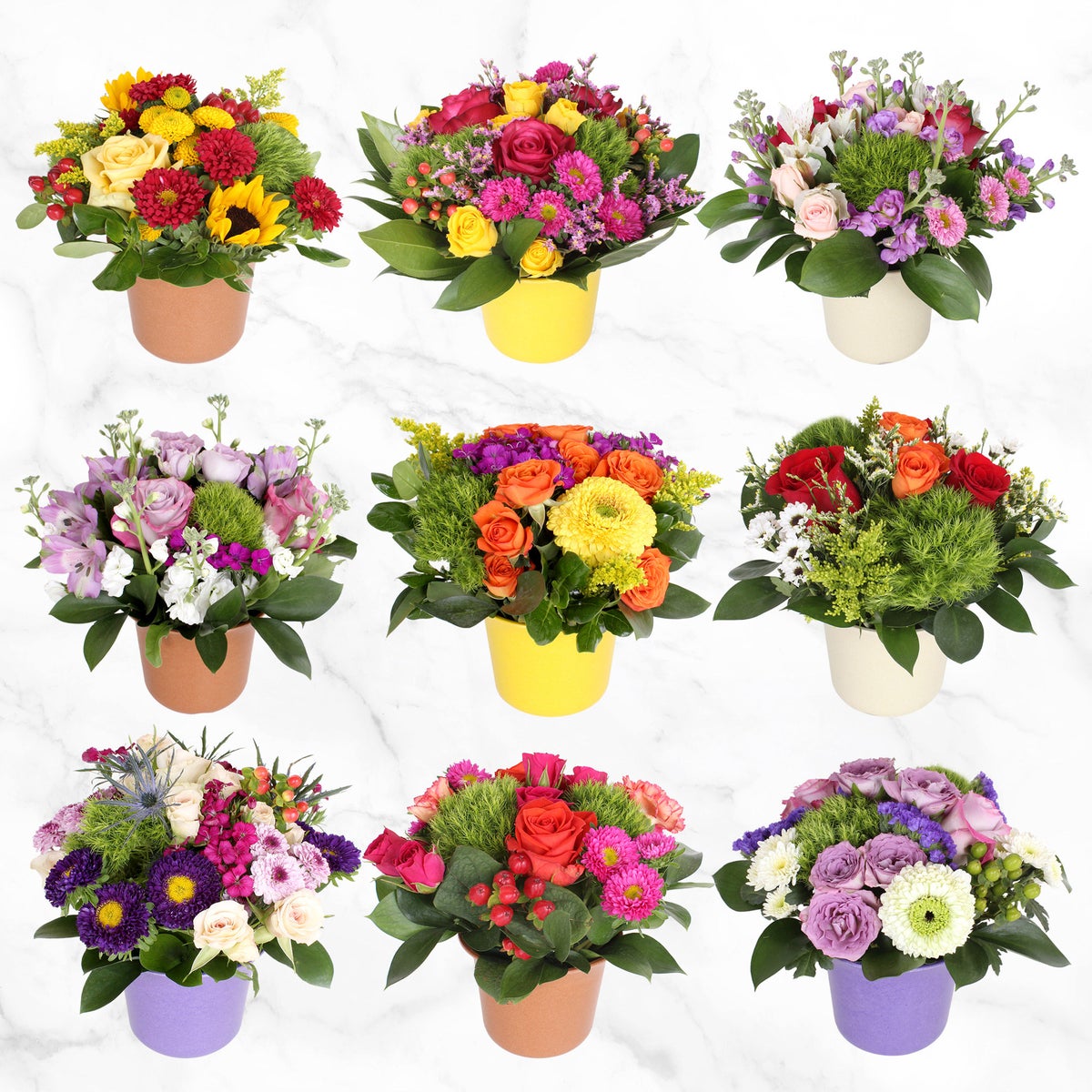 Mini floral centerpieces 9-count arrangement set