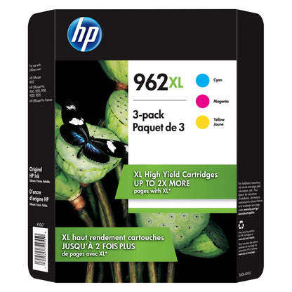 HP 962XL high yield tri-color ink cartridge pack