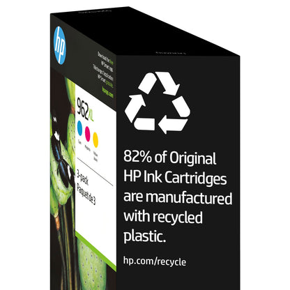 HP 962XL color ink cartridges in retail packaging