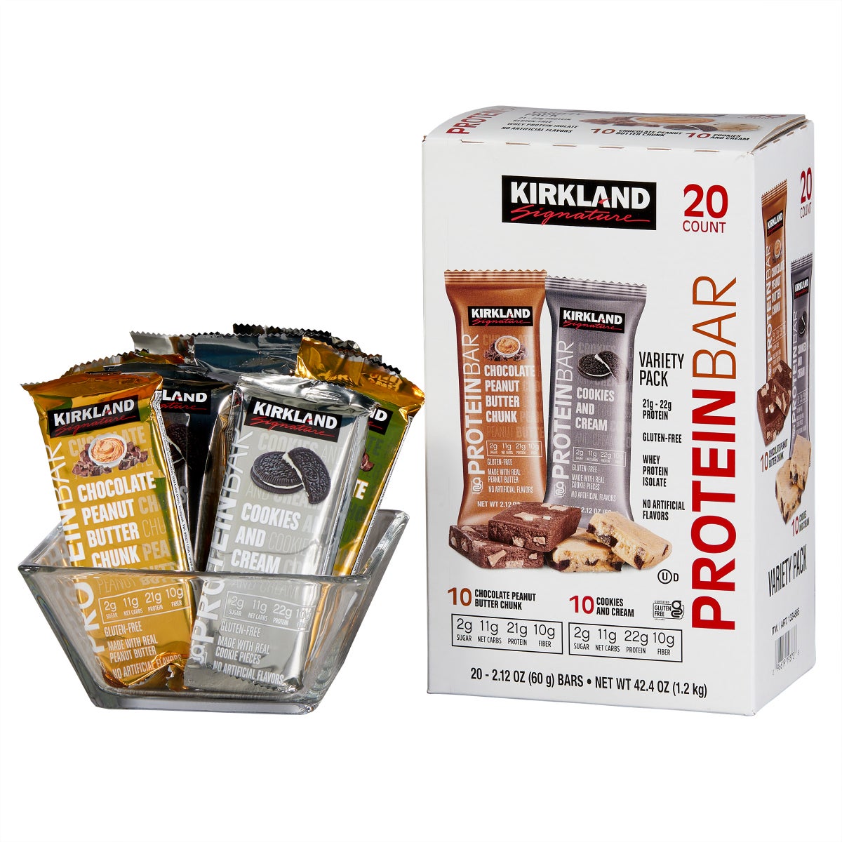 Kirkland Signature Cookies and Cream protein bars