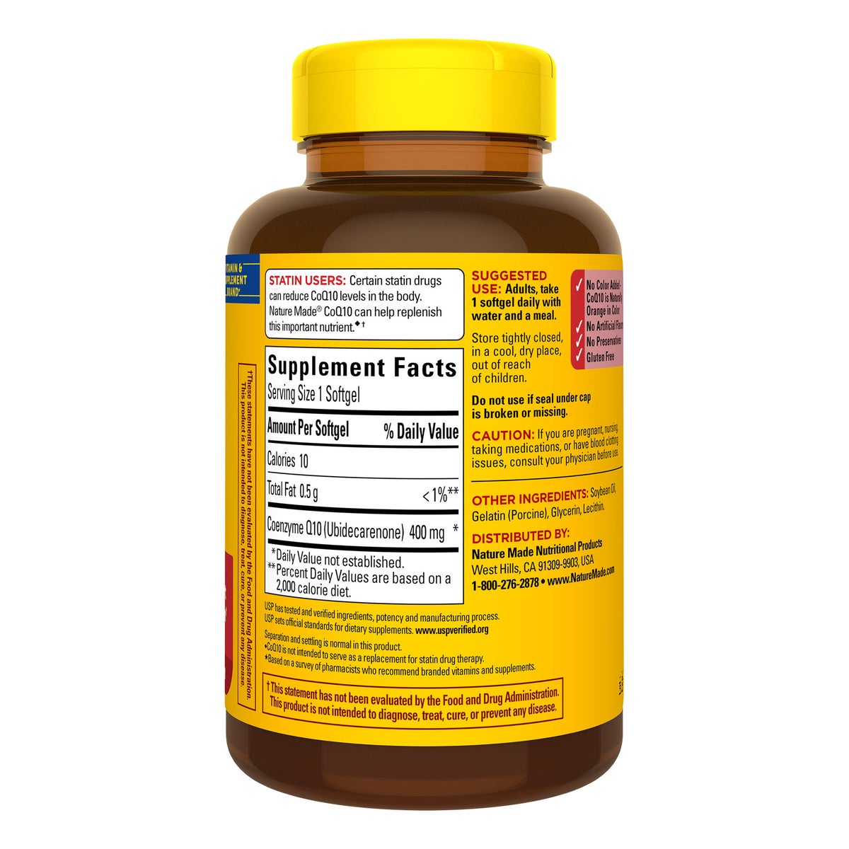 Nature Made CoQ10 supplement front label