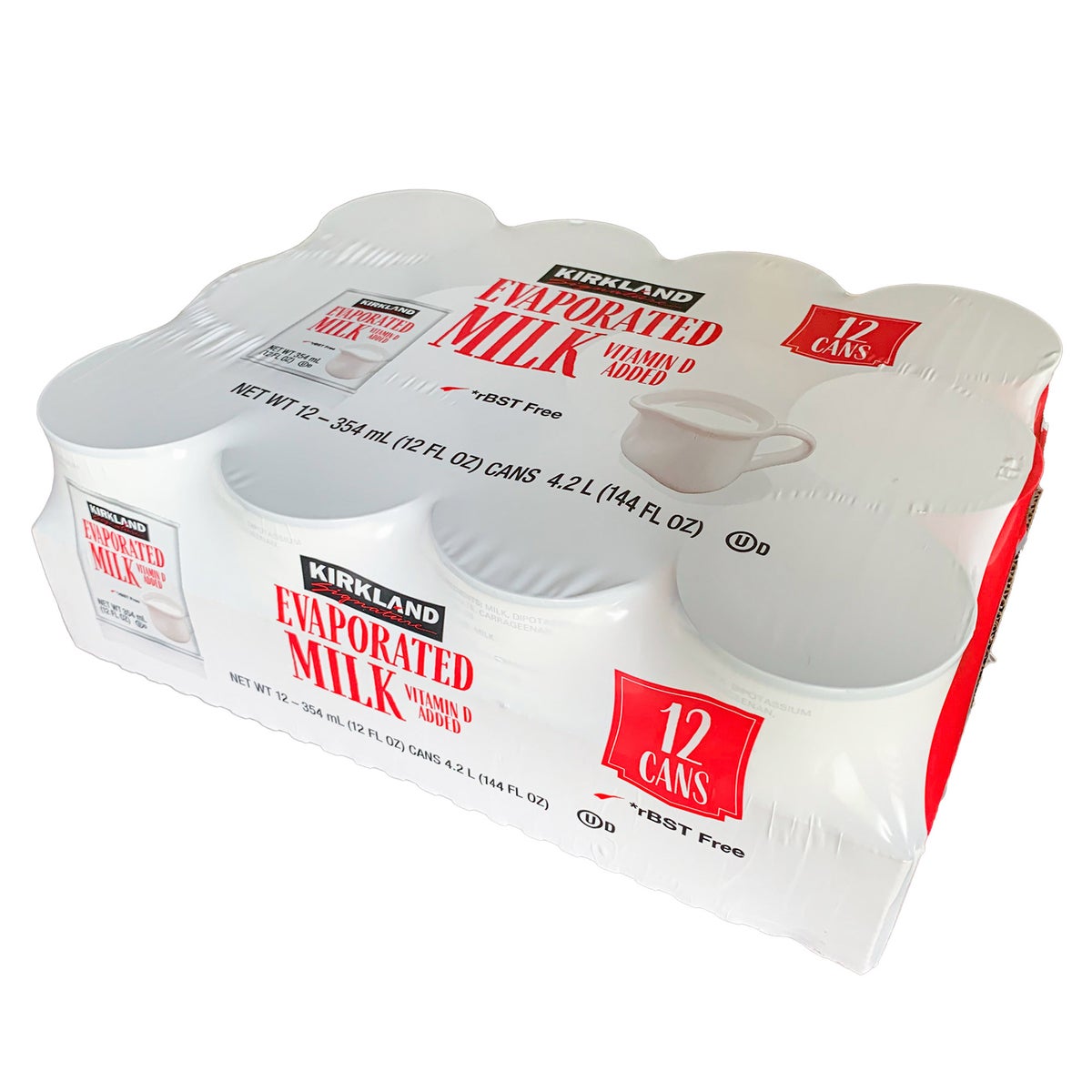 Kirkland Signature evaporated milk 12-pack cans