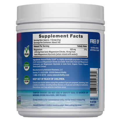 Natural Vitality Calm magnesium powder wellness supplement